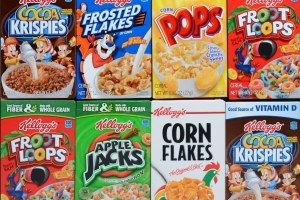This is a photo of different types of cereal and what they are for eggs unlimited